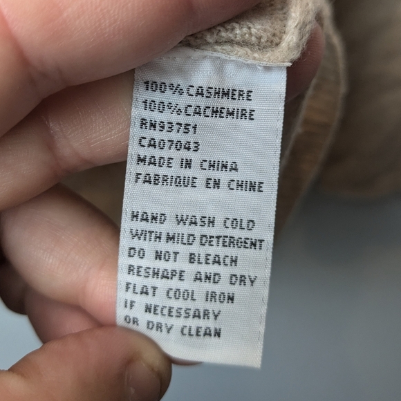 IN CASHMERE Crewneck Women Size Small 100% Cashmere Beige Color 3/4 Sleeves - Picture 5 of 10